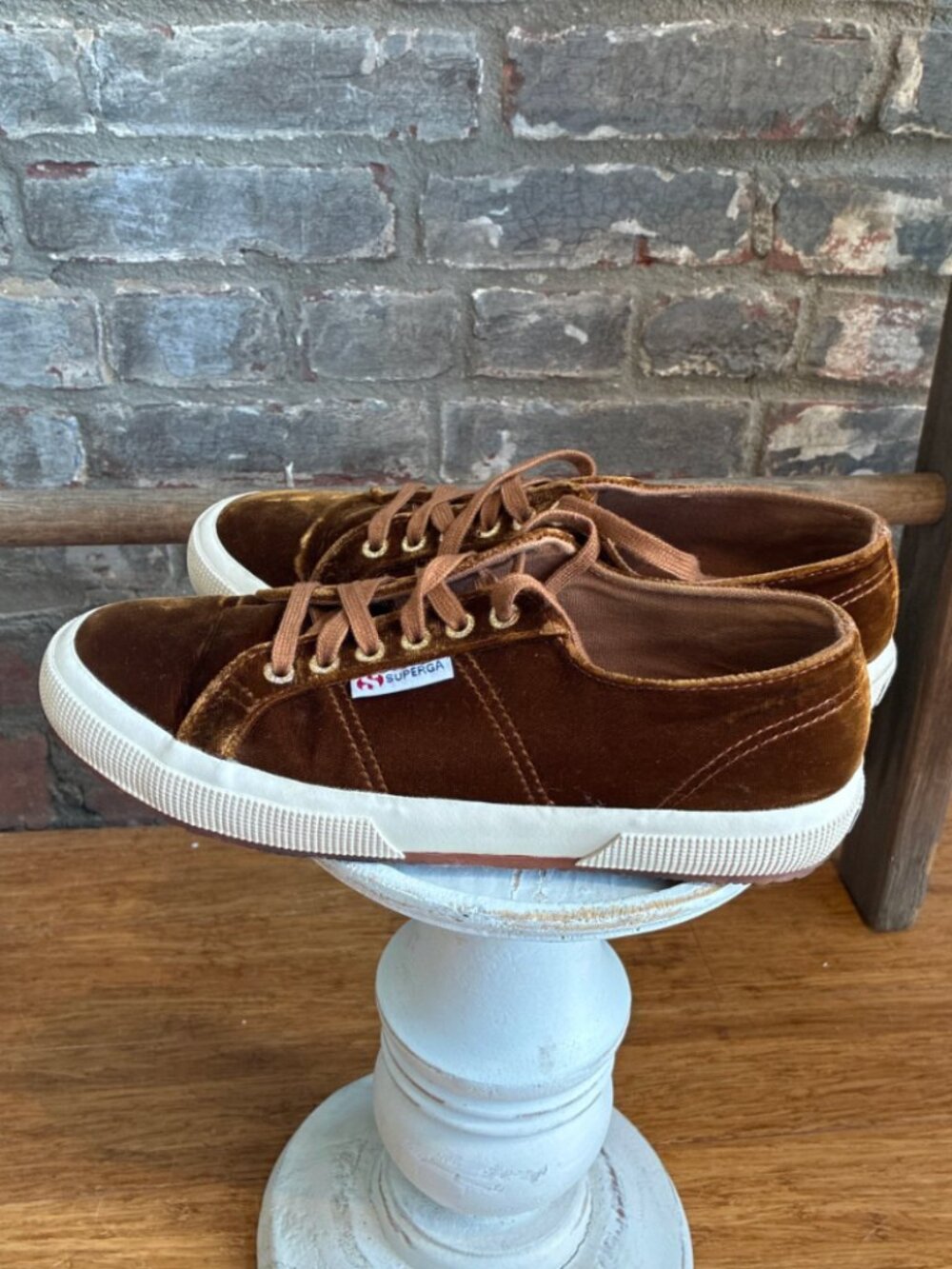 Superga Brown Velvet Sneakers 39.5